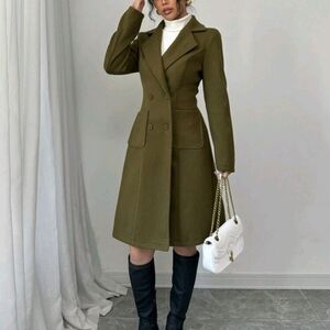 Autumn/Winter Casual Solid Color Double-Breasted Jacket